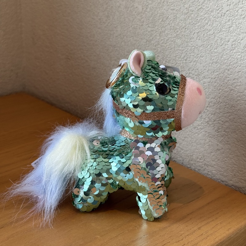 本物のスパンコールポニーぬいぐるみペンダント馬年マスコット人形シミュレーション動物キーホルダー人形ギフト|undefined