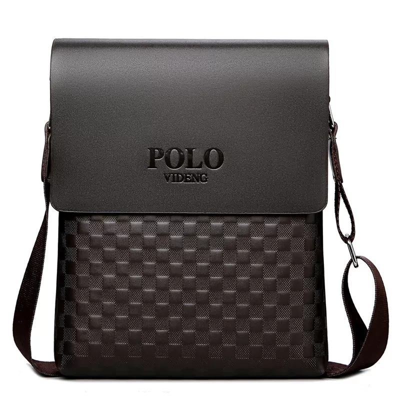 外贸款男士休闲单肩包潮流小方格包时尚竖款公文包新品斜挎包