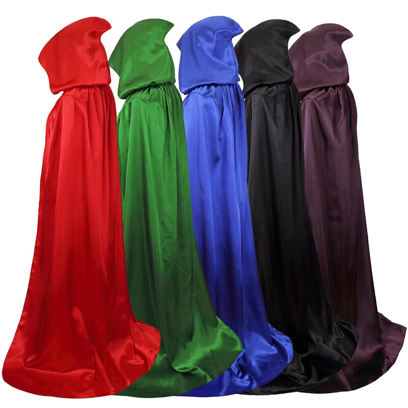 Halloween Cloak for Kidsren and Adults Satin Cloak Stand Collar Hooded Black Death Cloak Black Cloak Halloween Cloak for Kidsren and Adults Satin Cloak Stand Collar Hooded Black Death Cloak Black Cloak