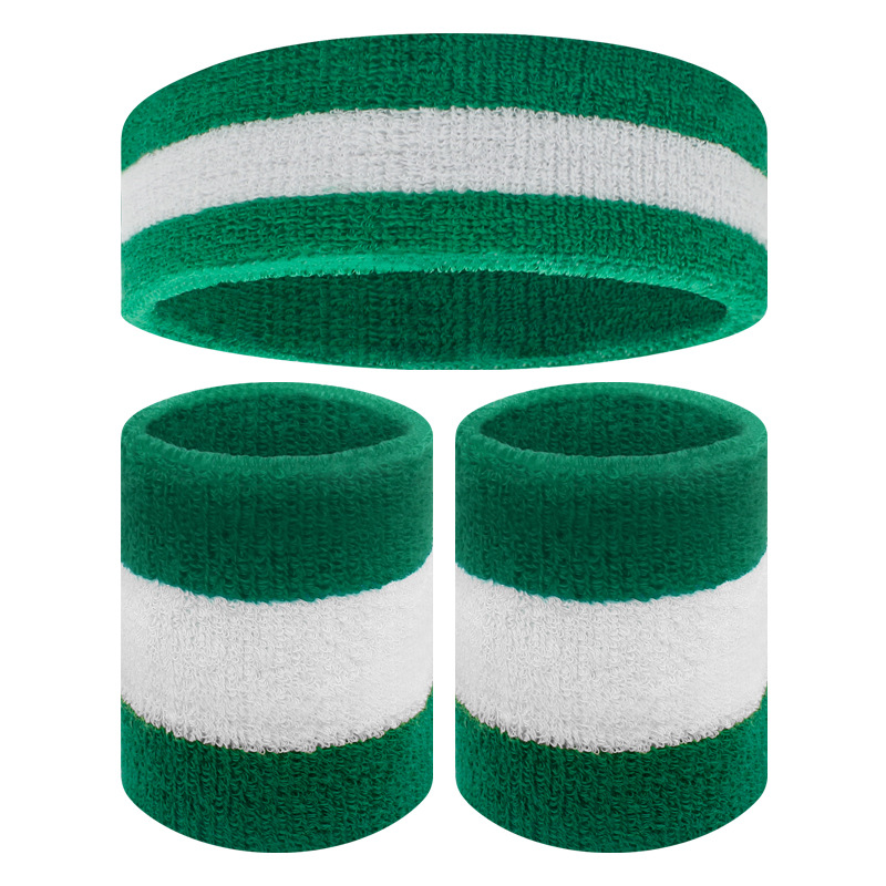 Deportes muñequera diadema absorbente de sudor fitness baloncesto correr sudor-limpieza transpirable pulsera diadema color clip color de punto cálido