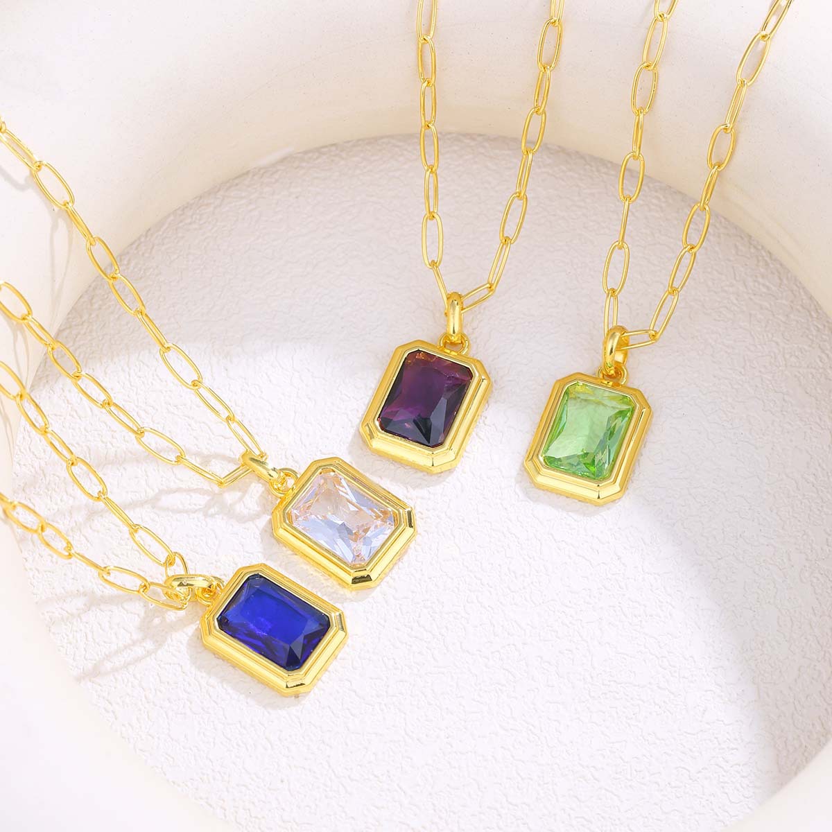 Fashion Ice Sugar Heart Square Diamond Necklace Women, Light Luxury Exquisite Colorful Hip-Hop Trendy Accessories Choker_voghion.com