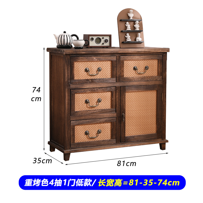 G932 ratán-4 dibujo 1 puerta A bajo (81*35*74CM)