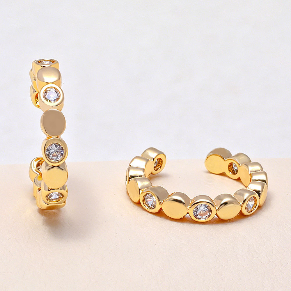 Orecchini a clip con design a nido d'ape per donna, minimalisti, sofisticati, trendy, versatili e alla moda._voghion.com