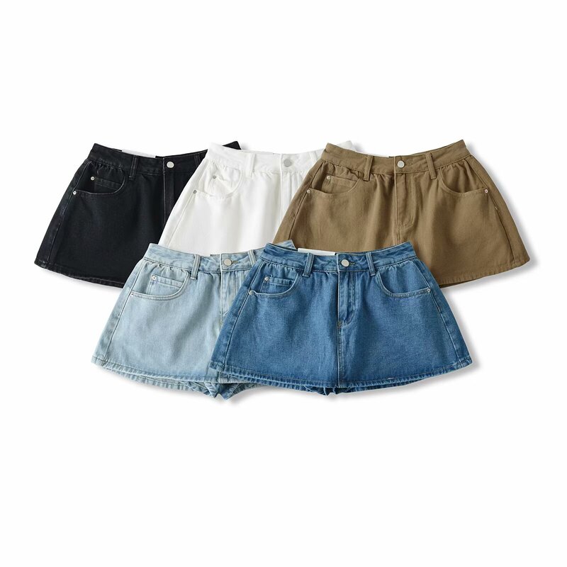 Nssf Homemade - Summer American Retro Denim Culottes, Hip-Covering Short Skirts, Sexy Anti-Exposure Culottes, Trendy Short Skirts Nssf Homemade - Summer American Retro Denim Culottes, Hip-Covering Short Skirts, Sexy Anti-Exposure Culottes, Trendy Short Skirts