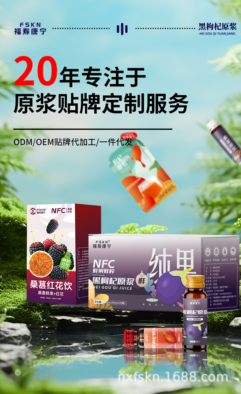 Black Goji Berry NFC Juice 50ml Ready to Drink Herbal Wellness Beverage overview