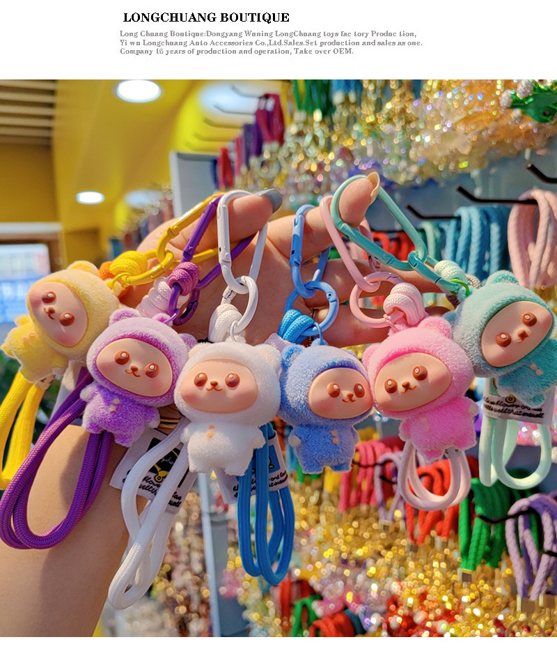 32g Weight Spring Ring Trigger Clasp Closure Clasp Closure Type Bag Pendant, Keychain Classification 1 Piece Quantity Daily, Street Occasion Resin, Flocking Material Animal, Cartoon Character Pattern Cute, Sweet Style 1 Piece Cute Sweet Animal Cartoon Character Resin Flocking Spring Ring Trigger Clasp Closure Bag Pendant Keychain 1