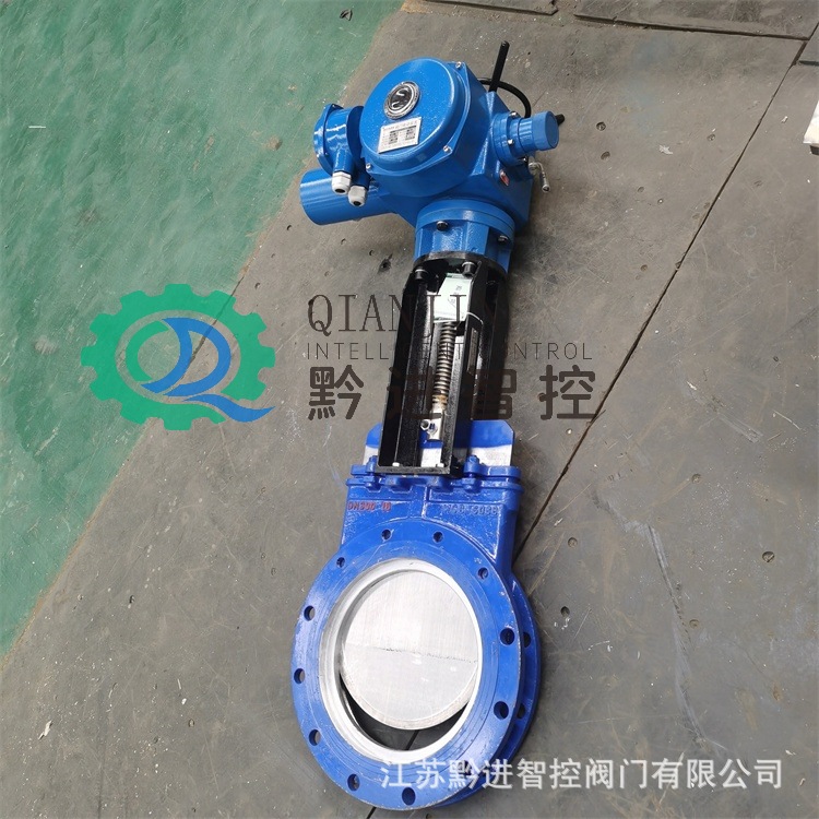 PZ973H-10C DN150刀闸阀380V搭配多回转电动执行器DZW20防爆型ZB2