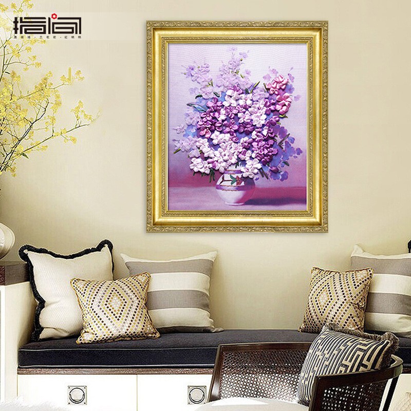 Nueva cinta bordado tridimensional bordado hecho a mano bricolaje colgando pintura sala de estar dormitorio estudio material paquete kit ramo colgante pintura