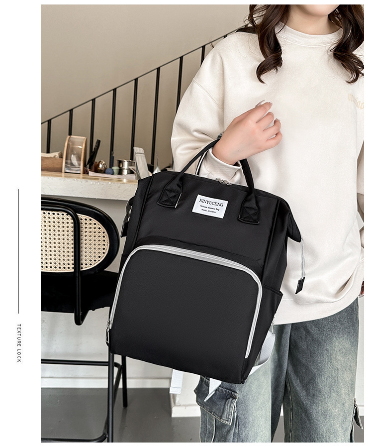 Solid-color lightweight mom bag, a backpack for taking kids out, multi-functional large-capacity mother and baby bag for girls undefined