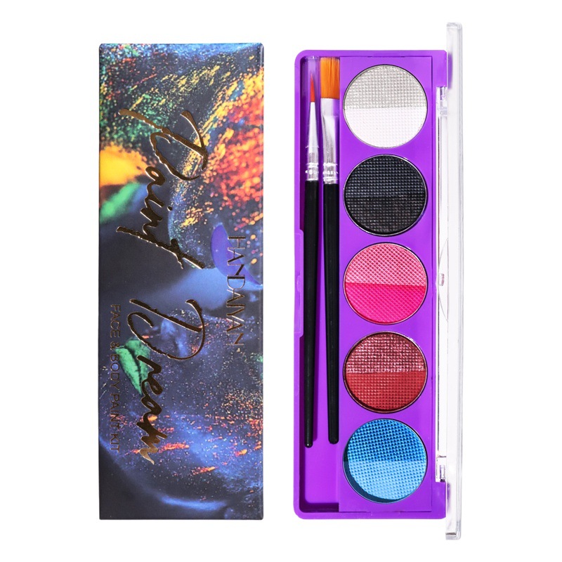 Placa de pintura transfronteriza Placa de pintura corporal soluble en agua UV fluorescente Placa de sombra de ojos de maquillaje de escenario del festival de Halloween de Han Daiyan