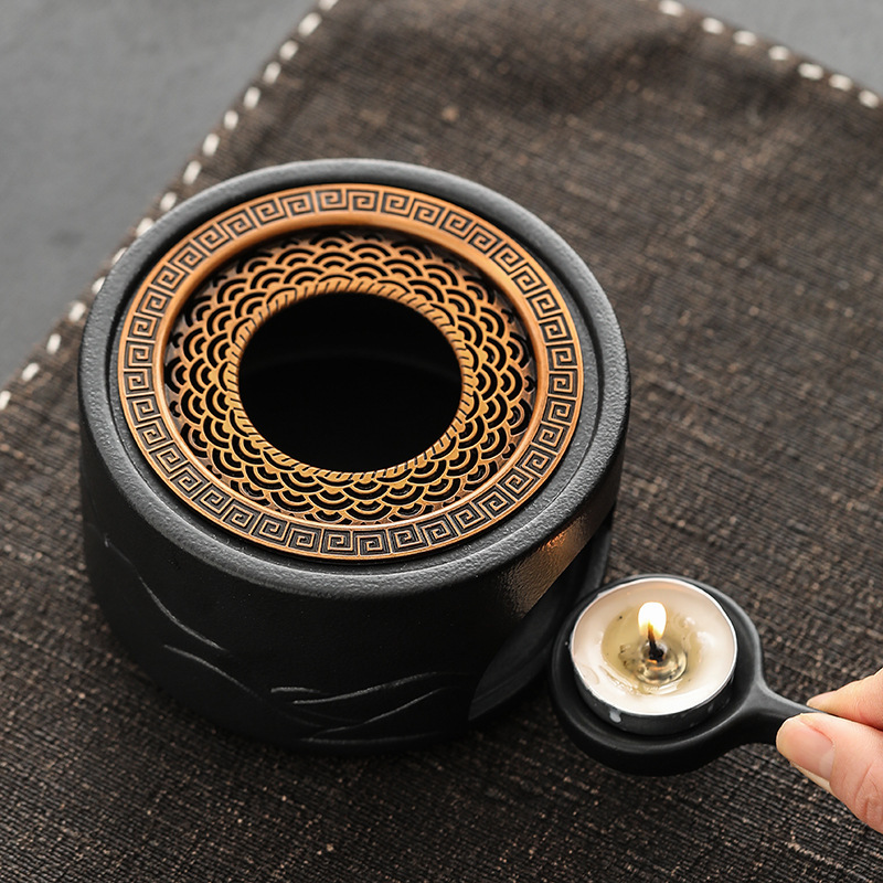Candle heating teapot base Japanese-style small tea stove tea holding stove tea warmer ceramic tea stove tea warmer