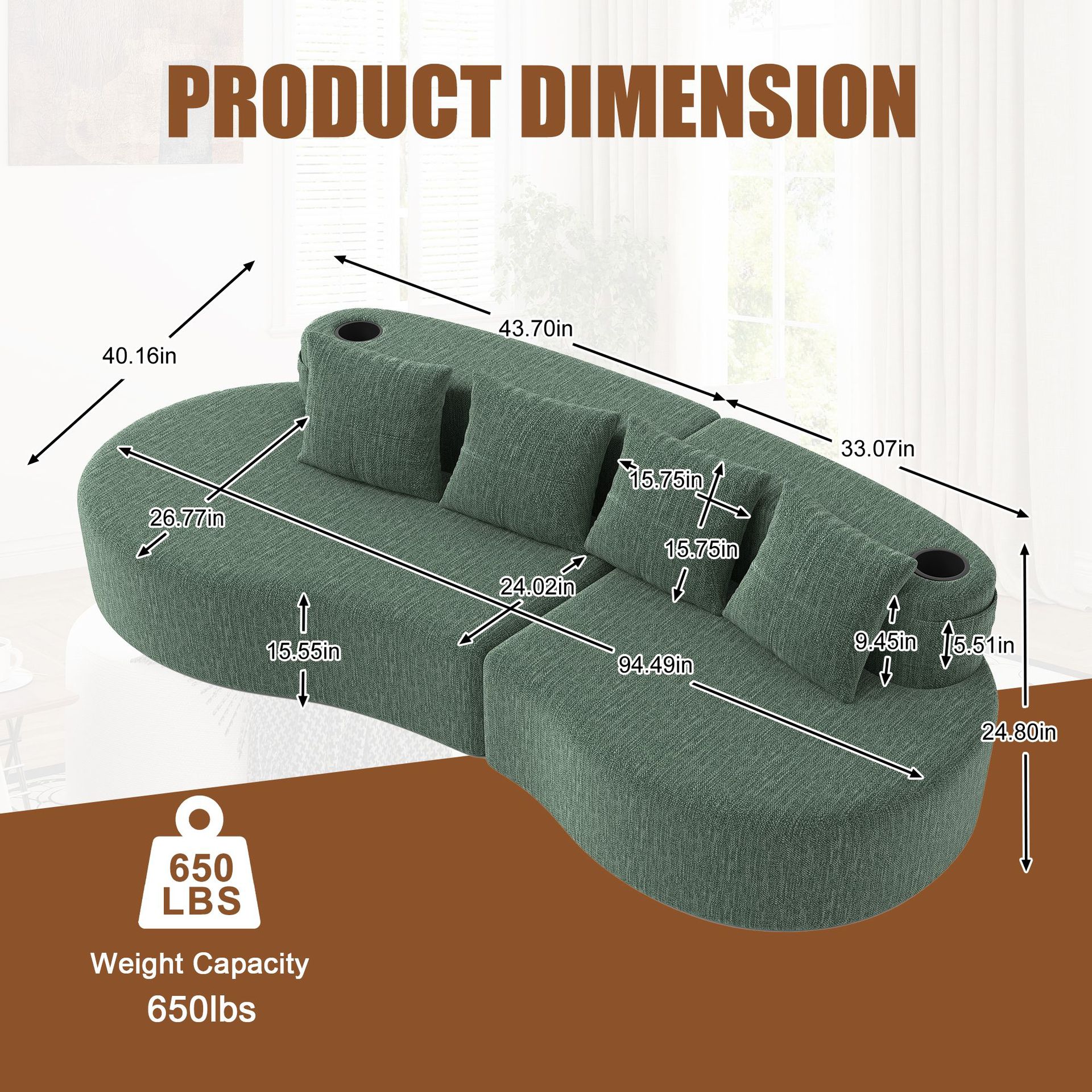 Nordic Light Luxury Cream Living Free Combination Sofá de tela recta Italiano Minimal Casual Recepción Doble
