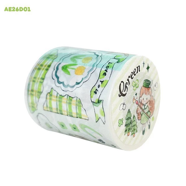 Green and green tone green tape-whole roll
