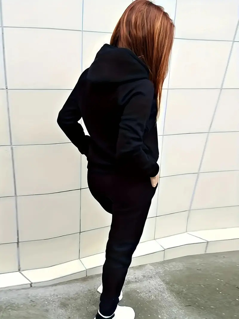 Conjunto de sudadera con capucha y pantalón - set loungewear_voghion.com