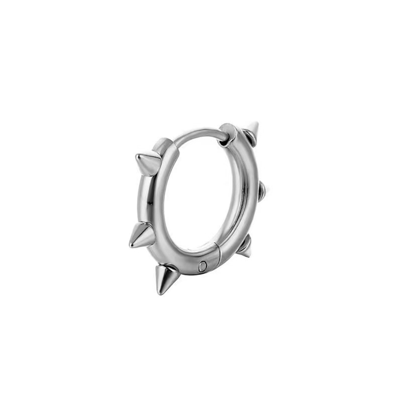 Pendientes de titanio elegantes para hombre, estilo coreano Cro-Border Fashion INS, con punta cónica redonda, de acero inoxidable._voghion.com