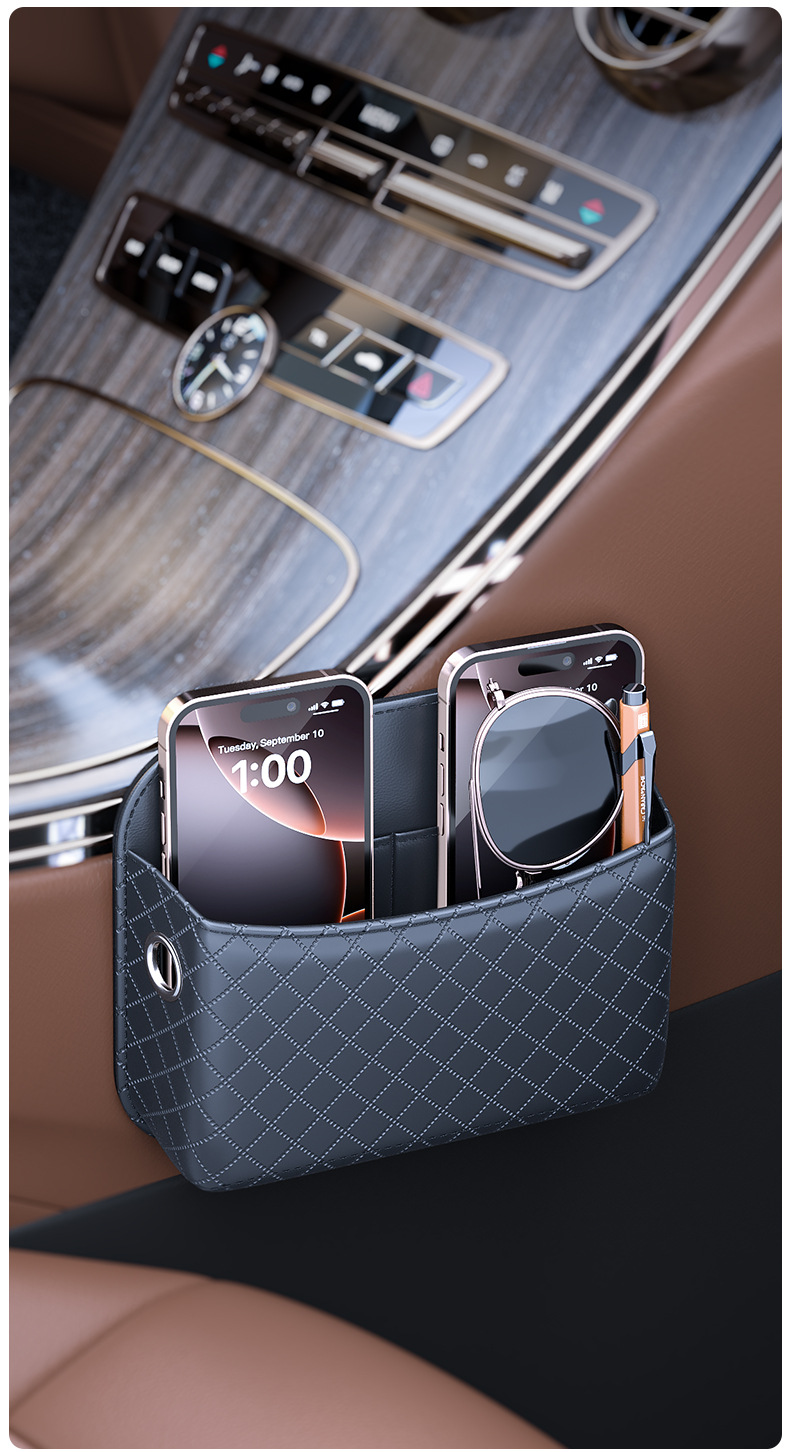 Car-Mounted Multifunctional Storage Box, Adhesive-Type Door Armrest Storage Bag, Mobile Phone and Miscellaneous Items Box, Car Interior Accessories