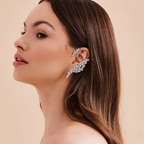 European and American new zircon earrings fashion elegant bridal wedding full diamond earrings all-matching jewelry earrings