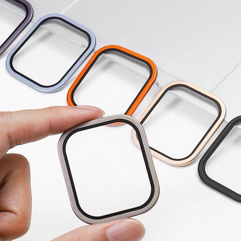 Aplicable Apple Apple Watch Ultra2 reloj aleación de titanio marco película templada 49mm película protectora antivelista