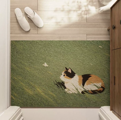 Mat, Customizable Mat, Dropshipping Available, Avtomobil döşəmə paspasları - field-calico-cat-4060cm-pvc-wire-loop