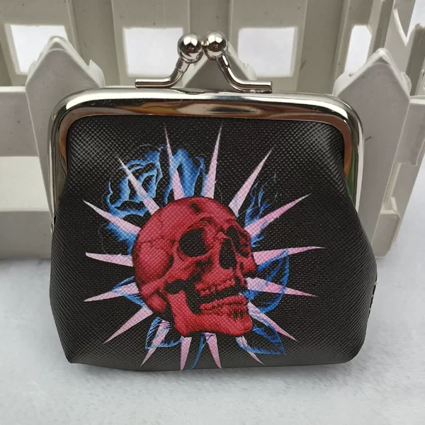Cartoon Mexican Rock Creative Print Mini Buckle Coin Purse Skull Buckle Jewelry Bag Coin Bag