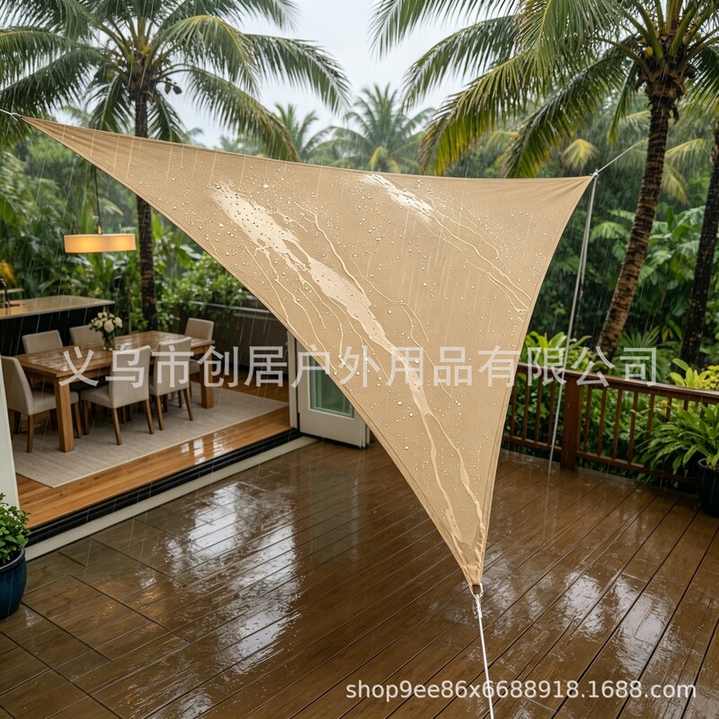 Triangular 210D Oxford Cloth Sunshade Sail Canopy for Courtyard, Carport, Entrance, and Roof Rain Cover