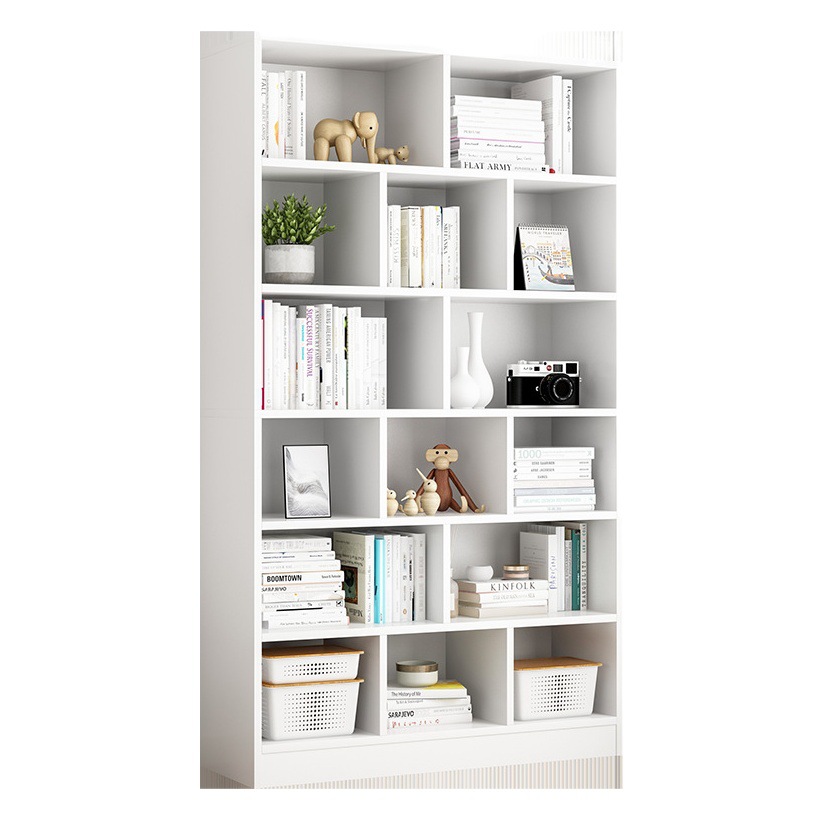 Estantería moderna minimalista para el hogar, de pie, montada en la pared, con múltiples compartimentos para almacenamiento y exhibición, estantería de almacenamiento de varias capas libremente combinable.