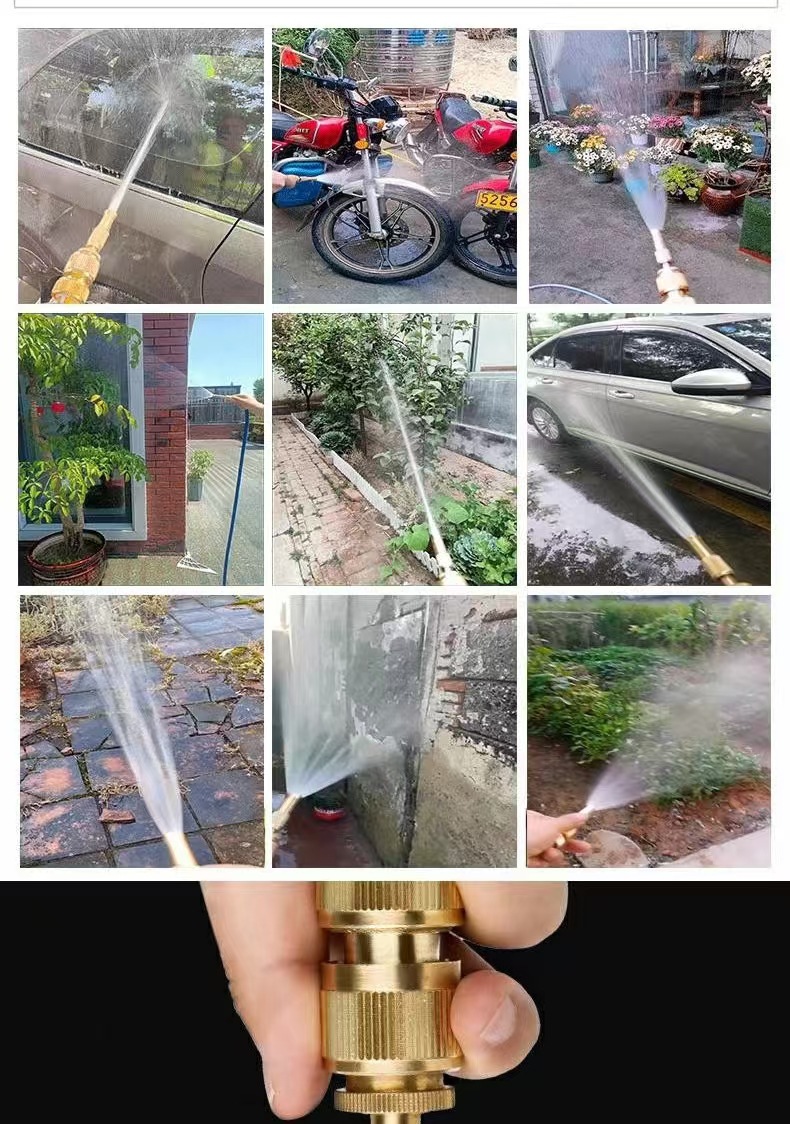 High-pressure car wash water gun, metal direct spray gun, magic telescopic hose, automatic retractable hose for watering flowers and washing