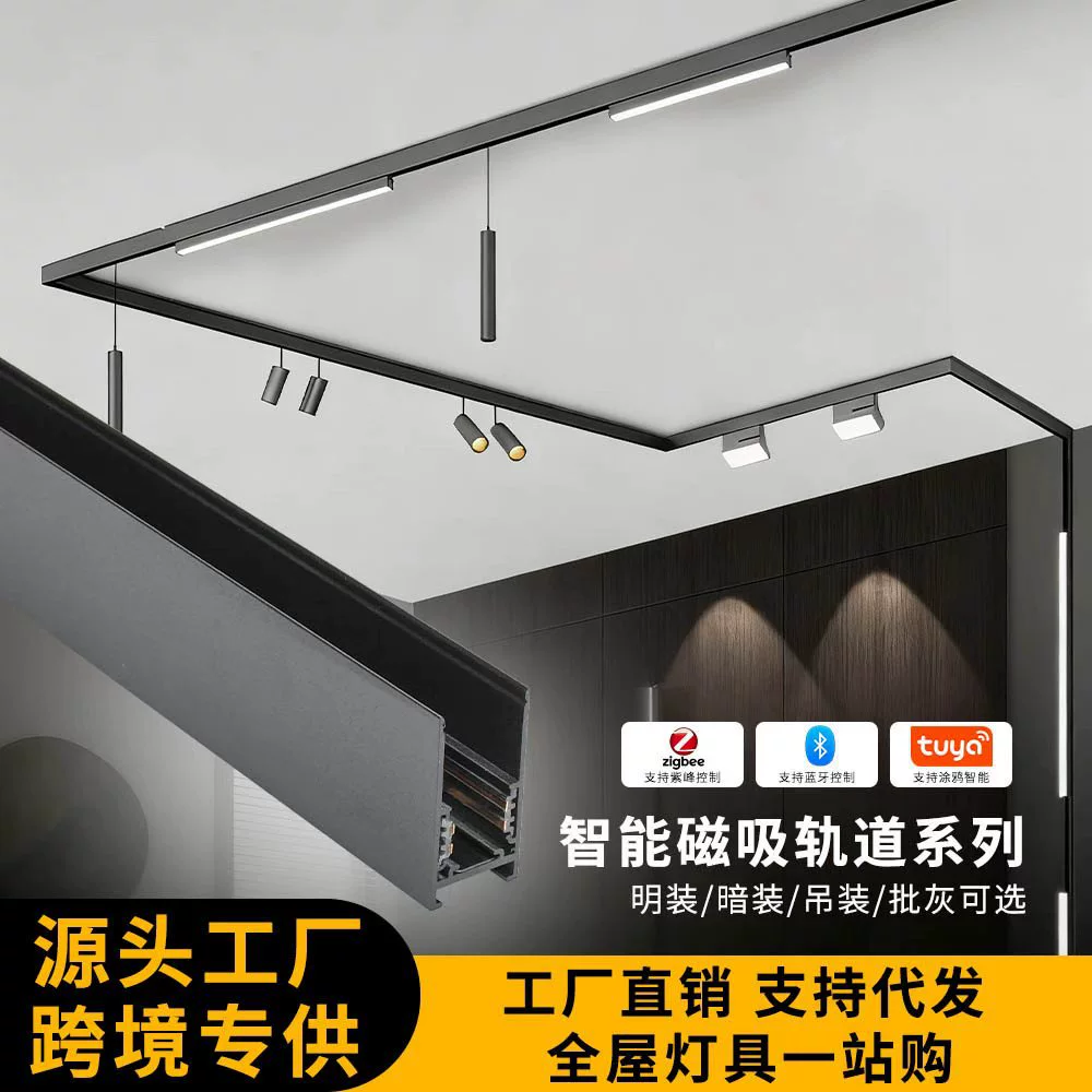 48V Zigbee Интеллектуальный затемняющий цвет без Основного освещения лампы Встроенный скрытый установленный светодиодный магнитный Трековый светильник