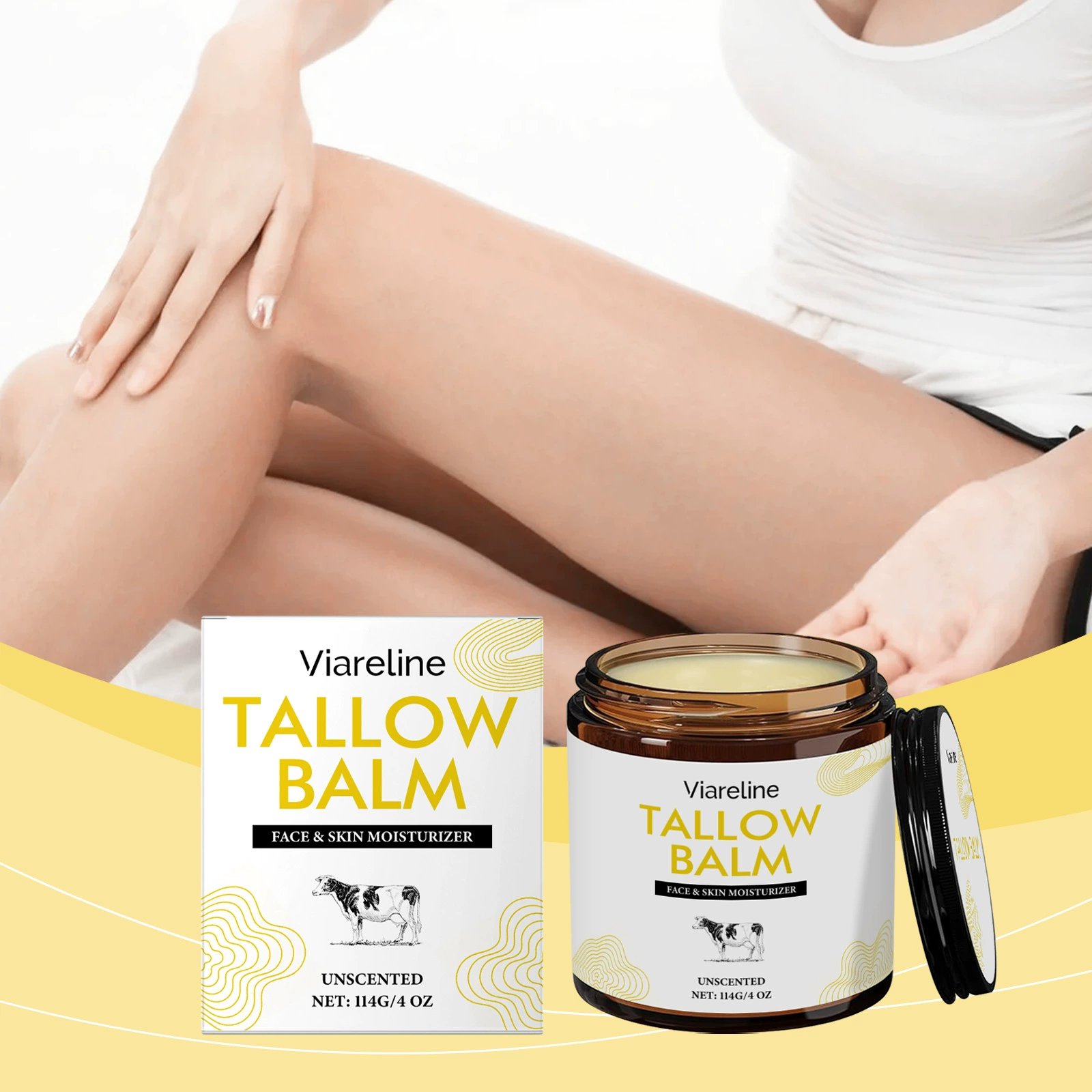 Viareline Увлажняющий крем с коровьим жиром Нежный увлажняющий увлажняющий крем для кожи Мягкий гладкий массажный крем для ухода за кожей