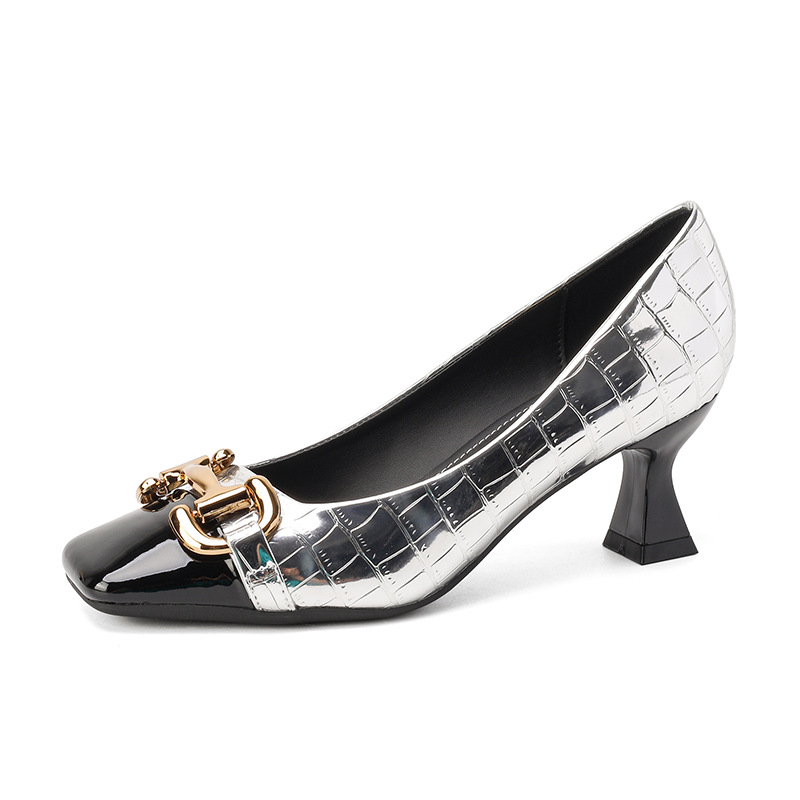 8375-2 Korean Style One-piece Drop-shipping Chunky Heel Square Toe High-heeled 2026 Winter New Shallow Fashion Women's_vogvips.com