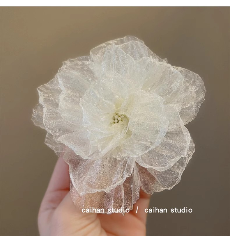 Pinza per capelli camelia donna grande molletta a forma di fiore_voghion.com
