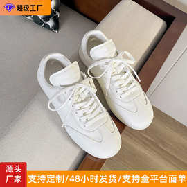 德训鞋女2026新款配裙子阿甘鞋子超软轻便休闲运动小白鞋前系带
