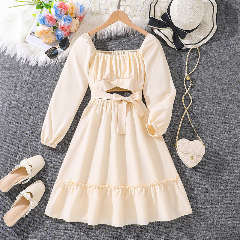 Robe de princesse à manches longues pour fille automne_voghion.com
