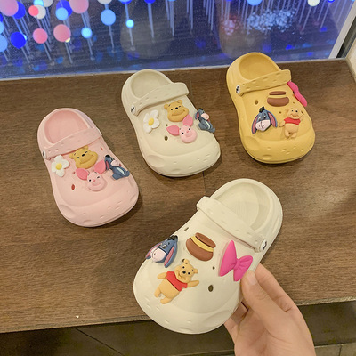 Мультяшные тапочки в стиле Crocs, летние милые мюли на платформе, подходят для носки на улице, 2023, можно носить двумя способами, закрытый носок