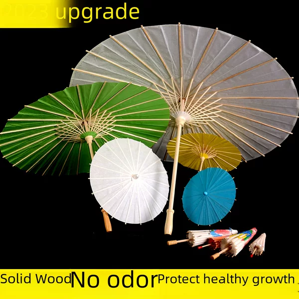 Cross-Border Wedding Photo Blank Oil Paper Umbrella DIY Painting Bridesmaid Kidsren's Toy Umbrella Mini Paper Umbrella Wholesale Handmade