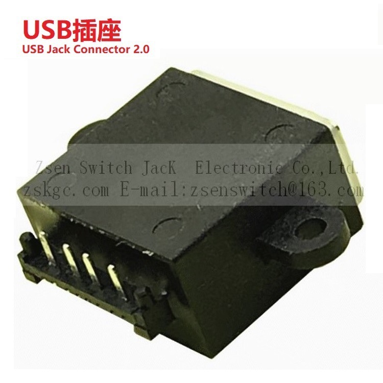 防水Micro USB插孔带耳朵/防水USB母座沉板/防水USB插孔带螺丝孔