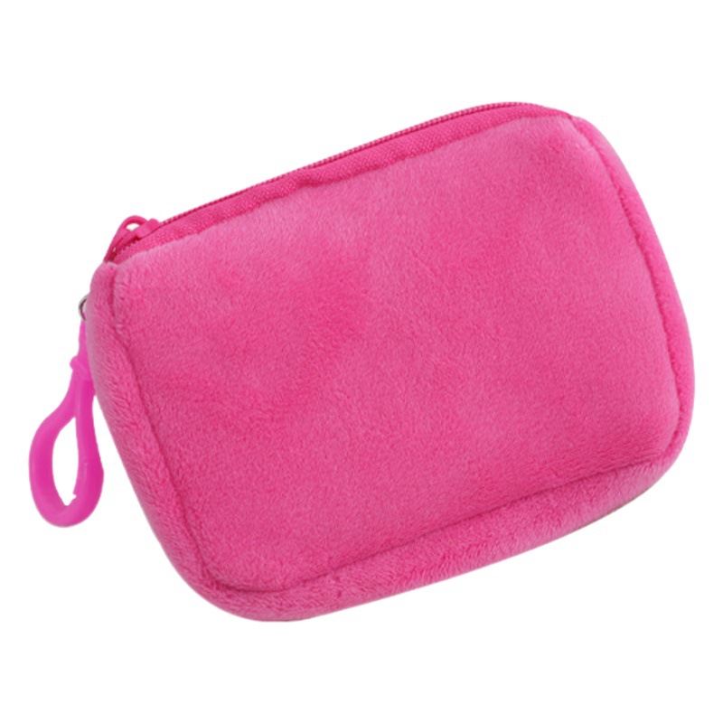 Solid Color Square Coin Purse Candy Color Plush Small School Bag Backpack Headphone Bag Casual Cute Coin Bag Backpack