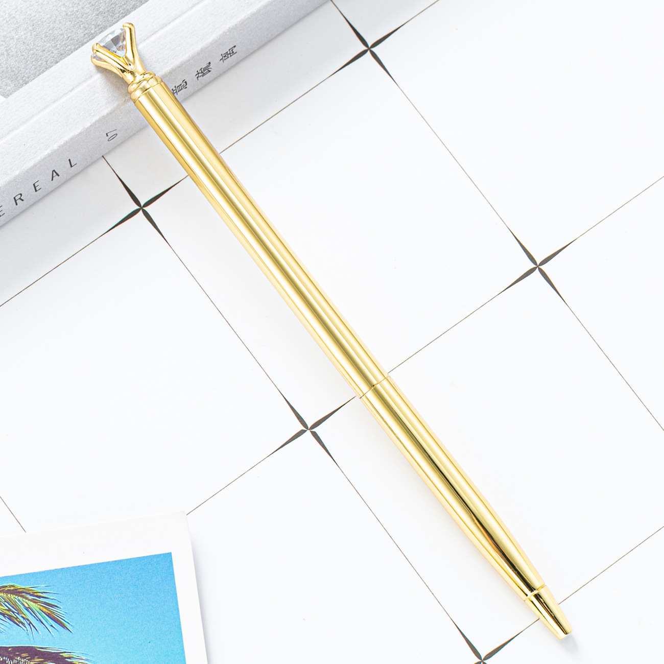 Gradiente creativo color pequeño diamante bolígrafo venta al por mayor Oficina papelería regalo publicidad pluma Impresión logotipo diamante pluma