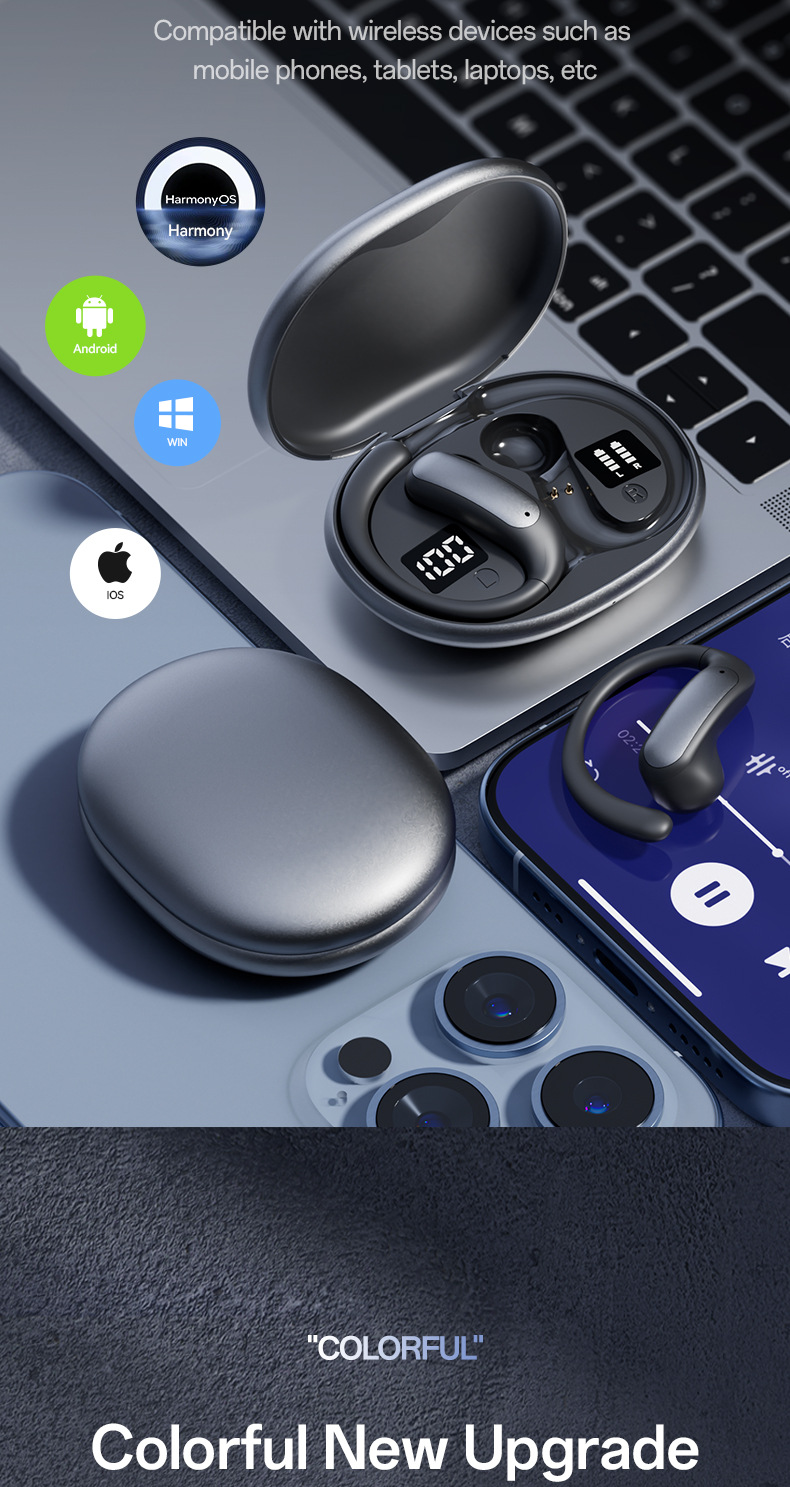 Sınır ötesi Amazon popüler M134 dijital ekranlı kulak üstü kulaklıklar özel model, yüksek görünümlü, uzun ömürlü kablosuz Bluetooth kulaklıklar