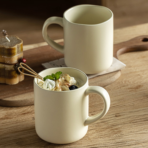 Wavy Edge Mug ~ Home Water Cup Office Tea Cup Ceramic Couple Cup Breakfast Cup Slightly Flawed