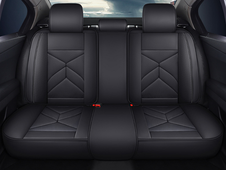 New Model of Foreign Trade All-Season Universal Full Leather Wear-Resistant Five-Seater Car Interior Seat Cushion and Seat Cover with Bone Pattern