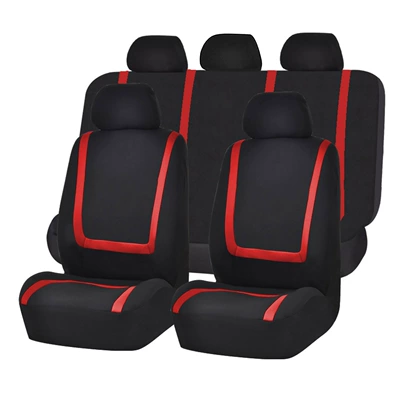 Universal Black and Blue Striped Full-Cover | Universal seat cover - red-2-piece-set