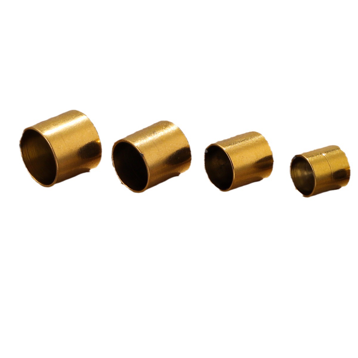 Cubo de acero inoxidable hebilla de cuerda de cuero oro rizado punta tapa DIY collar pulsera conector accesorio fabricación