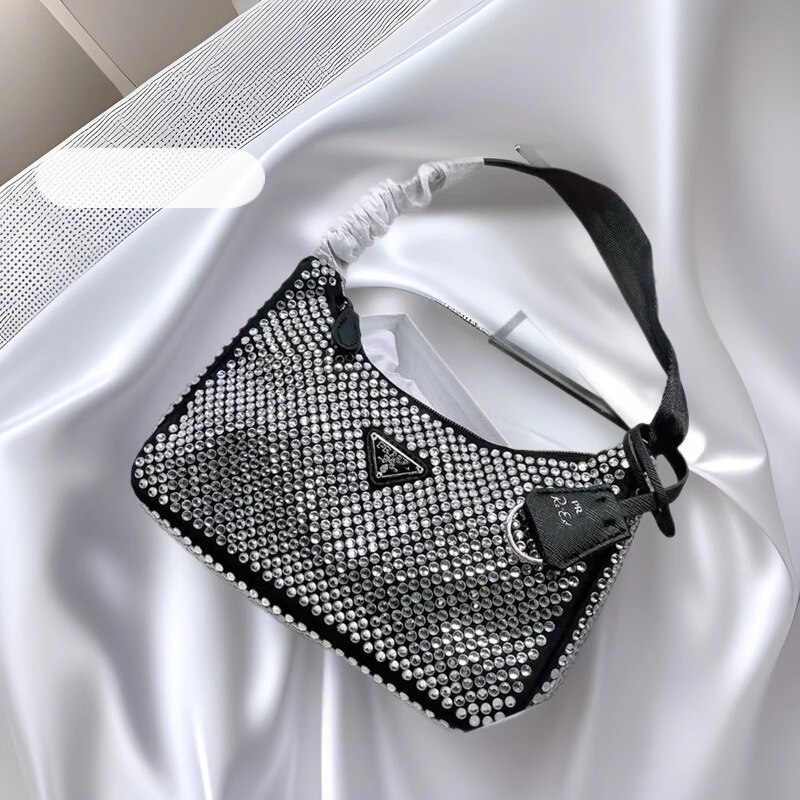 2025 New P Hobo Underarm Bag Fashion Super Flash Czech Rhinestone Full Diamond Shoulder Bag Women's Handbag 2025 New P Hobo Underarm Bag Fashion Super Flash Czech Rhinestone Full Diamond Shoulder Bag Women's Handbag