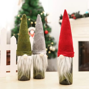 Cross-Border Exclusive Christmas Decorations Faceless Old Man Doll Wine Bottle Set Christmas Champagne Decoration Wine Bag Gift Bag