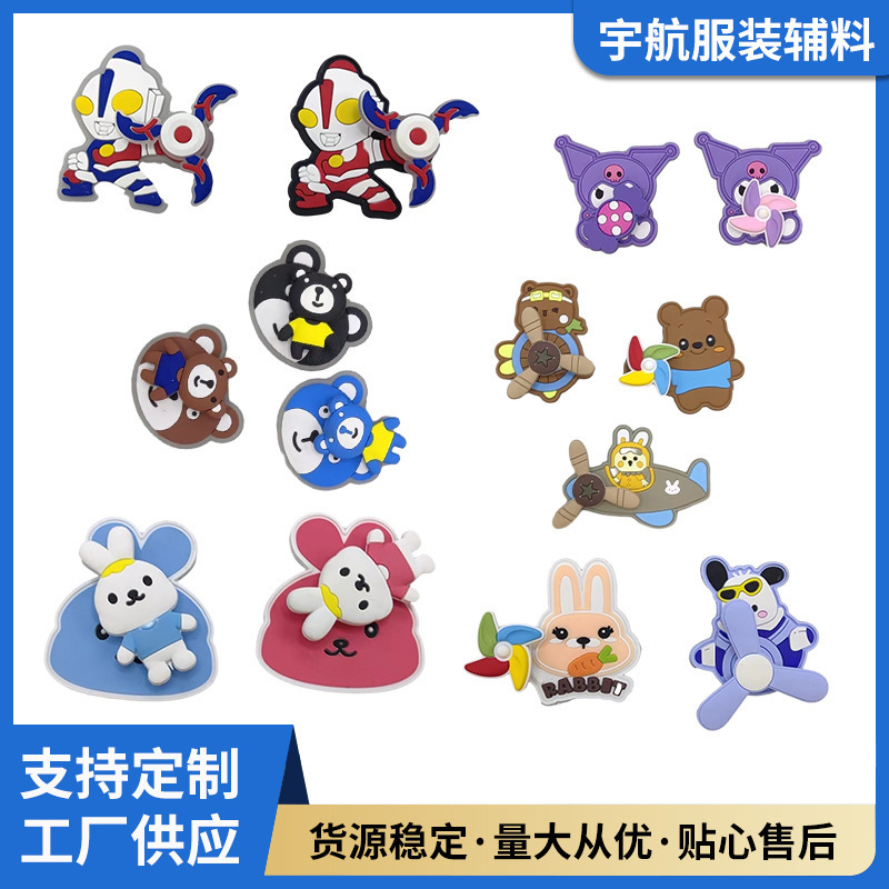 Cross-Border New Hot Wheels Ultraman Luminous Clogs Accessories Kuromi Doll Waterproof DIY Accessories Wholesale