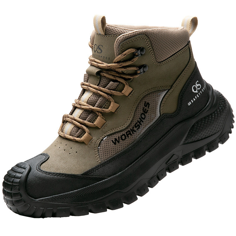 Men's Labor Protection Shoes, Anti-Smash, Anti-Puncture, Lightweight, Wear-Resistant, Non-Slip, Soft-Soled, Durable, Safe, High-End Protective Work Shoes for Cross-Border Use