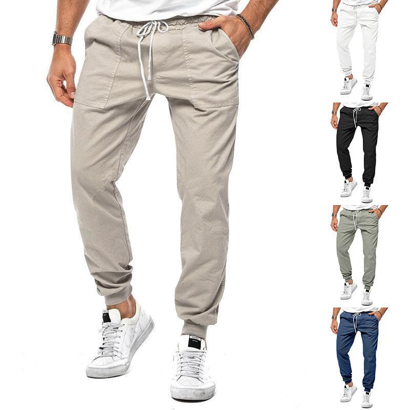 2025 Cross-border Foreign Trade Men's Spring and Summer New Classic Drawstring Woven Casual Sports Workwear Trousers plus size Men's Wear