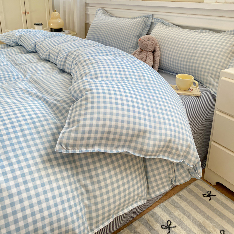 Batimento cardíaco azul / 1,2m [capa de edredão 150*200cm, lençol 160*230cm, fronha 48*74cm] conjunto de três peças