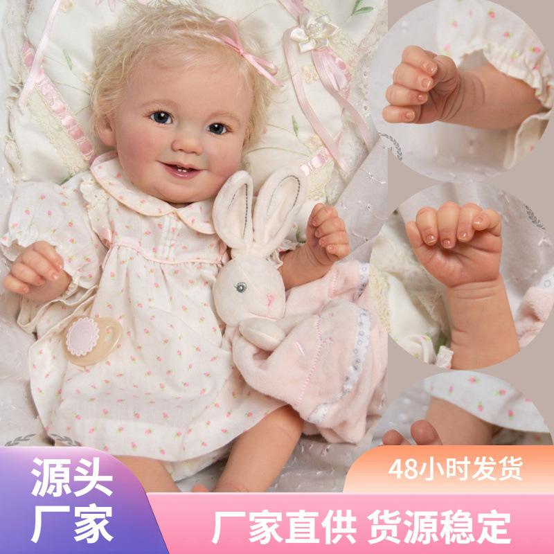 Niña bebé bebé 20 pulgadas muñeca de niñas algodón simulación muñeca renacimiento de la vida Henghua